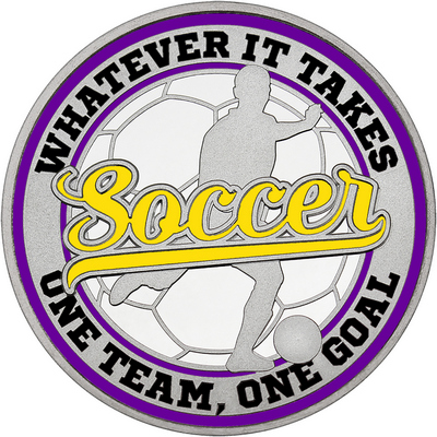 Yellow "Soccer" with Purple Outer Circular Borders